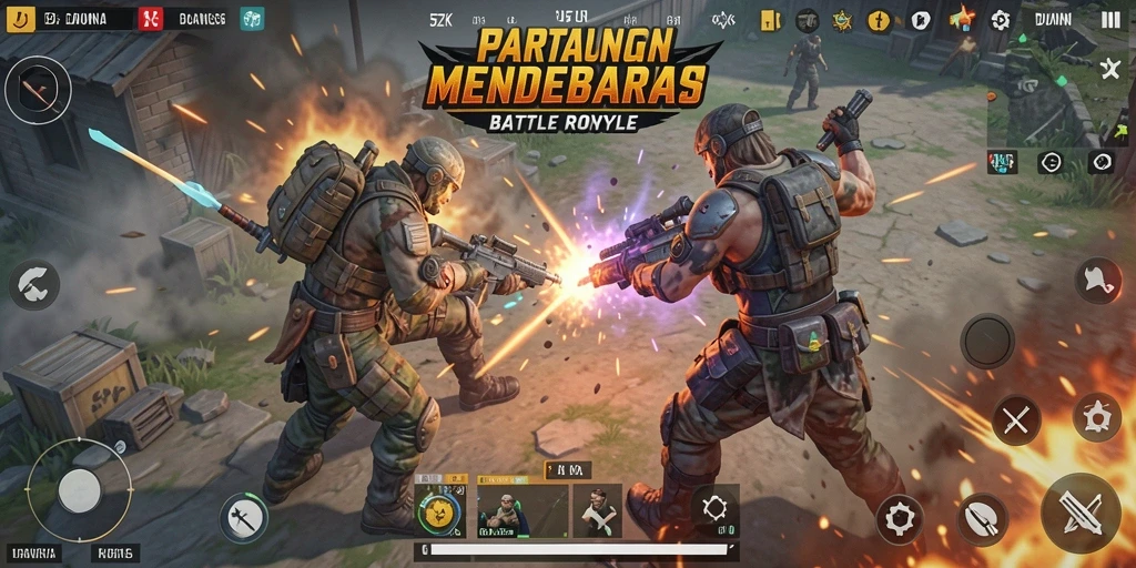 Tampilan gameplay seru di 5ZK saat pertempuran berlangsung.