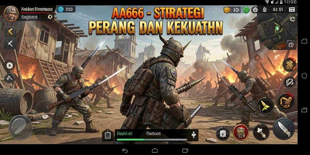 Menampilkan aksi seru dalam gameplay strategi AA666.