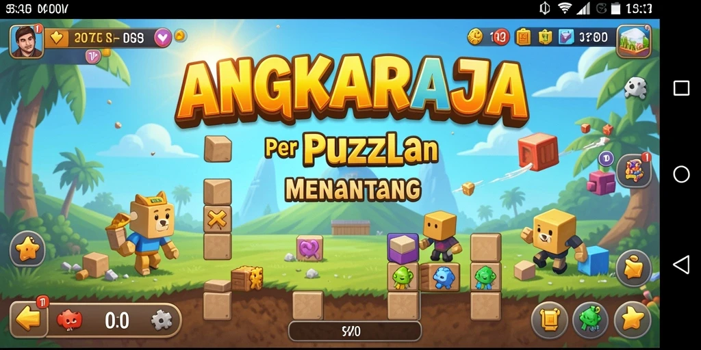 Tampilan gameplay menarik dari ANGKARAJA yang menantang keterampilan puzzle.