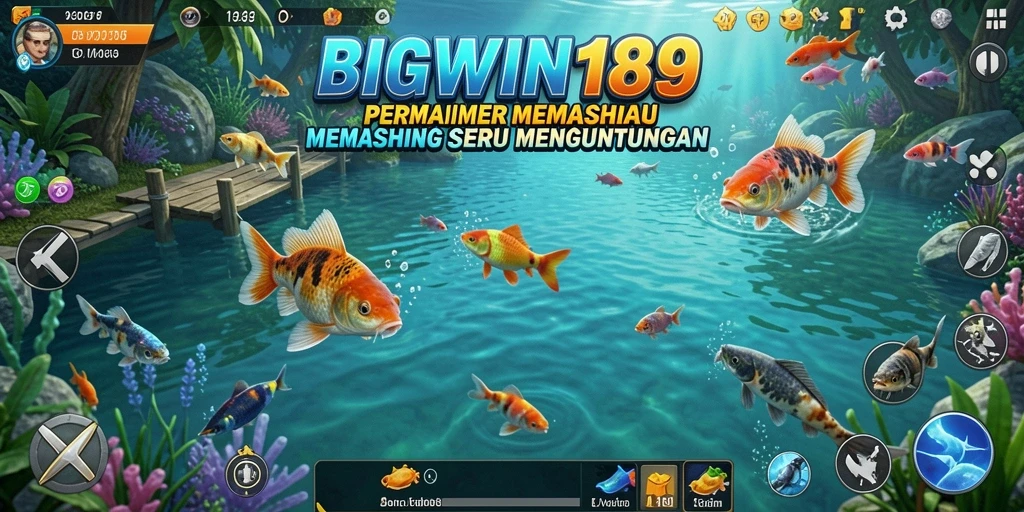 Screenshot gameplay BIGWIN189 menampilkan aksi menangkap ikan yang seru dan menantang.