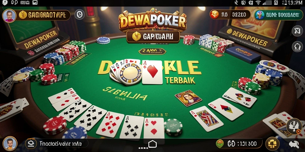 Tampilan gameplay seru di DEWAPOKER dengan fitur Gaple
