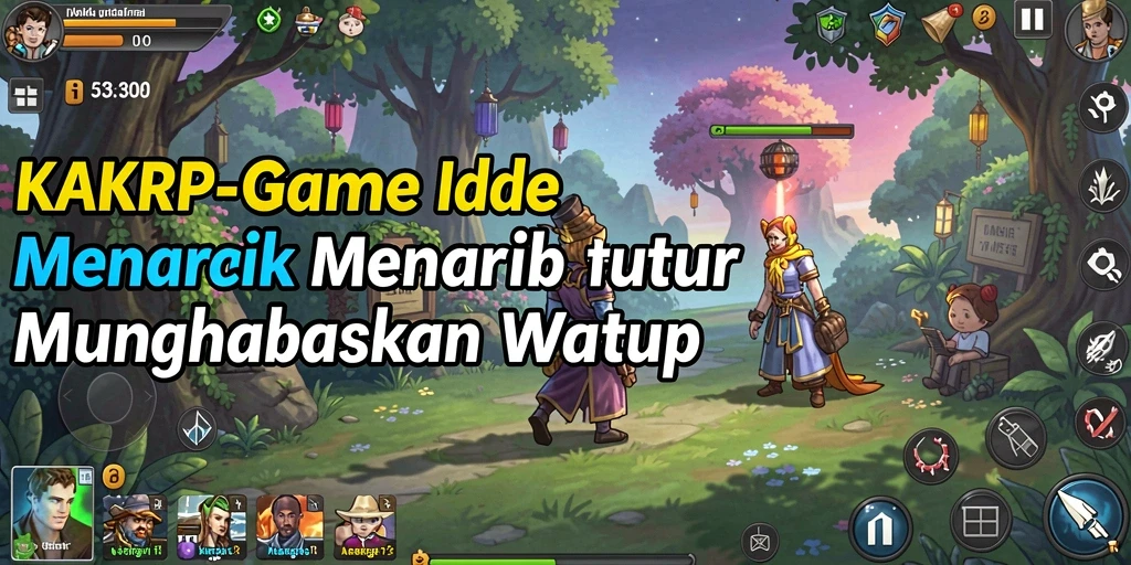 Screenshot gameplay KAKRP menunjukkan karakter yang sedang aktif mengumpulkan sumber daya.
