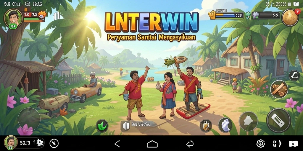 Screenshot LNTERWIN menampilkan momen bermain yang menyenangkan dan santai.