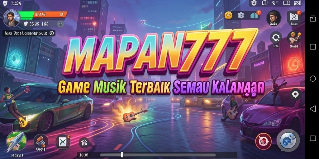 Tampilan screenshot utama MAPAN777 menampilkan gameplay musik yang seru.
