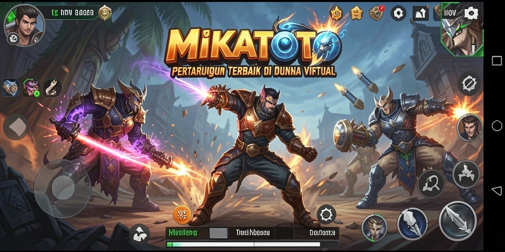 Tampilan gameplay MIKATOTO yang penuh aksi dan seru.