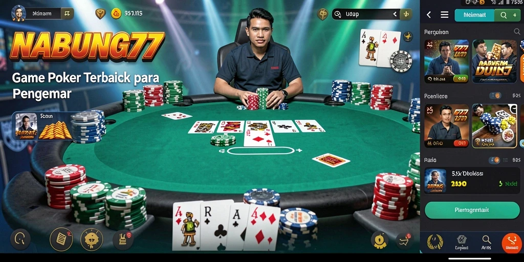 Tampilan menarik dari gameplay poker di NABUNG77 yang mengasyikkan.