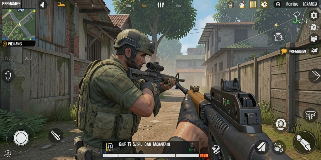 Gambaran gameplay menarik dari PREMAN69 dengan aksi tembak-menembak intens.