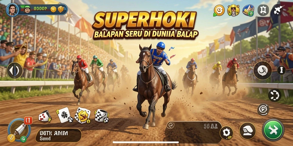 Tampilan gameplay menegangkan dari SUPERHOKI dengan aksi balap seru.