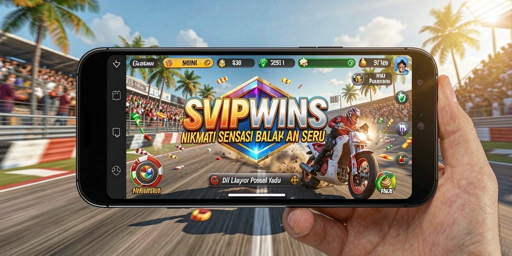 Tampilan gameplay seru dari SVIPWINS saat balapan.
