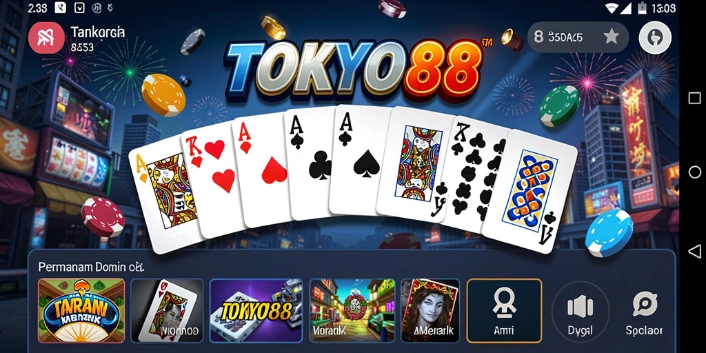 Screenshot gameplay <strong>TOKYO88</strong> dengan aksi seru permainan Domino.
