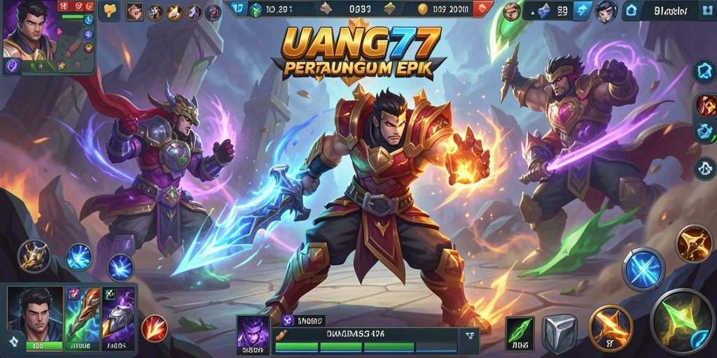 Tampilan seru dari pertandingan Multiplayer Online Battle Arena di UANG77.