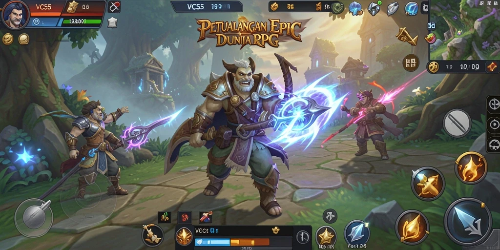 Gameplay RPG yang epik dan interaktif dalam VC55.