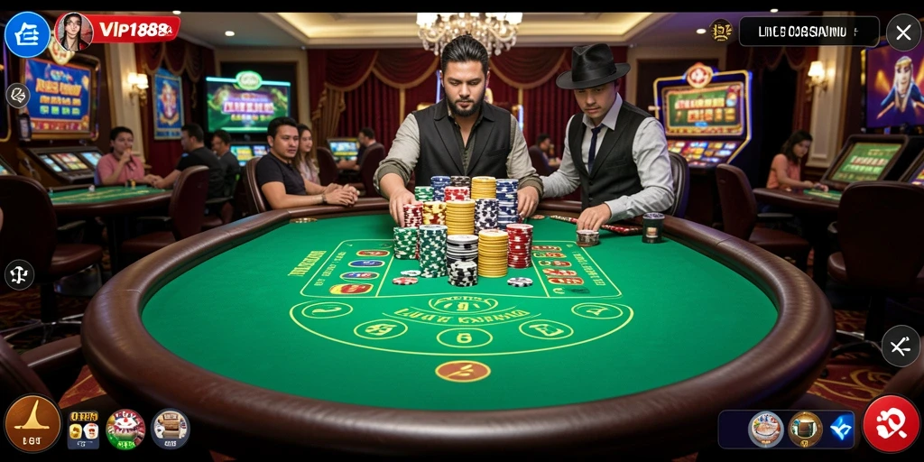 Tampilan gameplay Live Casino yang mengasyikkan di VIP188.