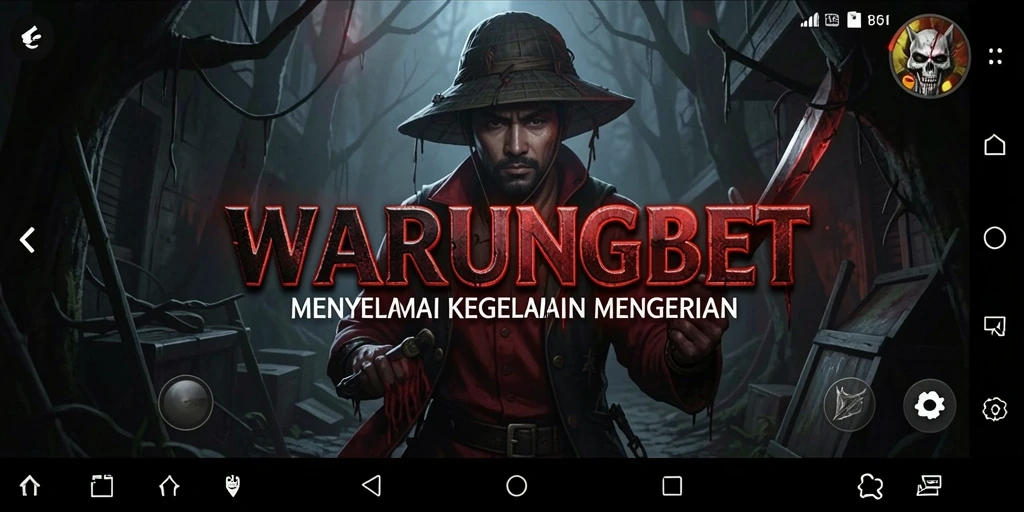 Tampilan gelap dan misterius dalam gameplay HOROR WARUNGBET.