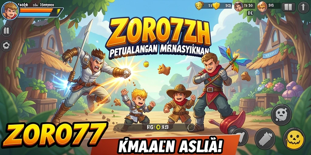 Screenshot menunjukkan gameplay seru ZORO77 dengan aksi cepat.